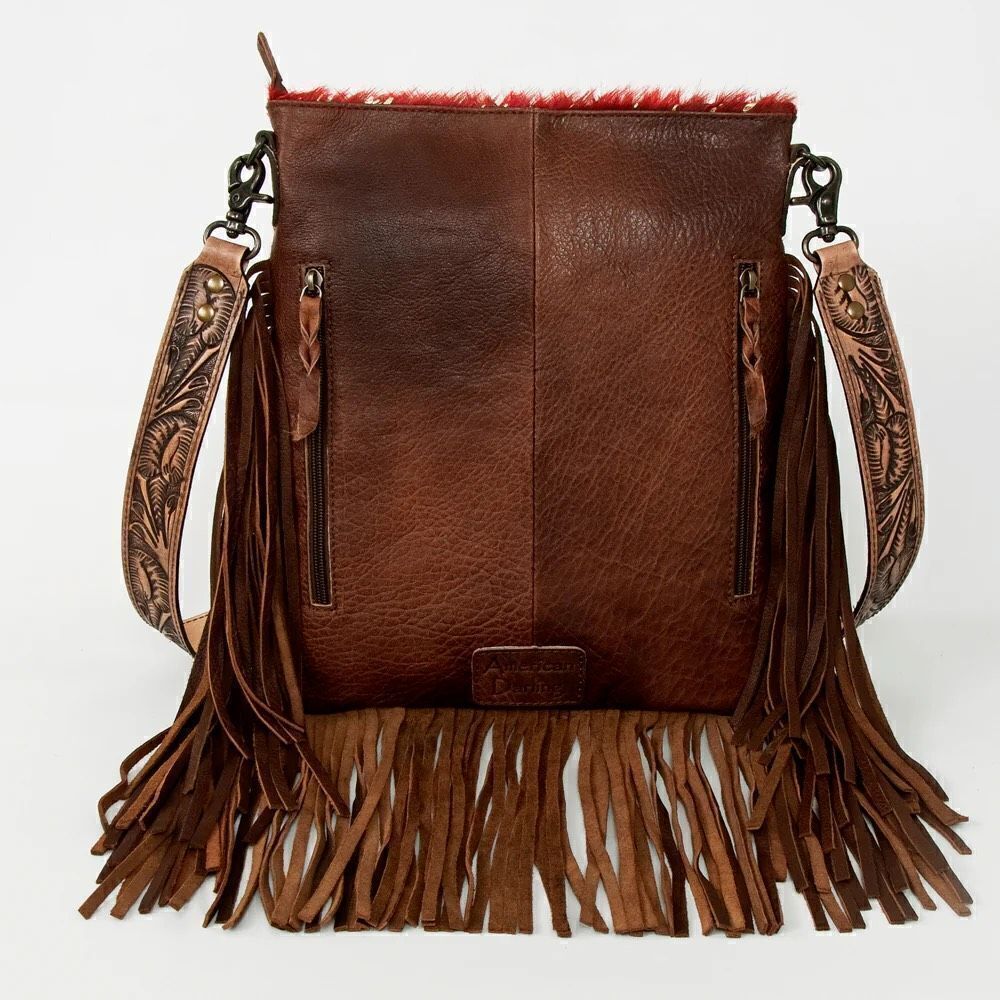 Genuine Western Leather Womens Rodeo Messenger Bag Cady American Darling New - Picture 2 of 5